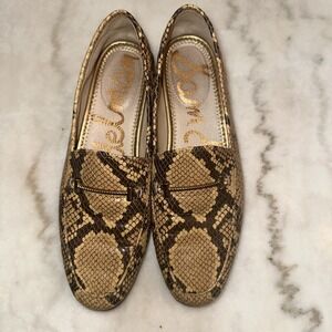 Sam Edelman Women's 7 Loir‎ Snakeprint Saddle Loafer Leather Snake Print Shoes